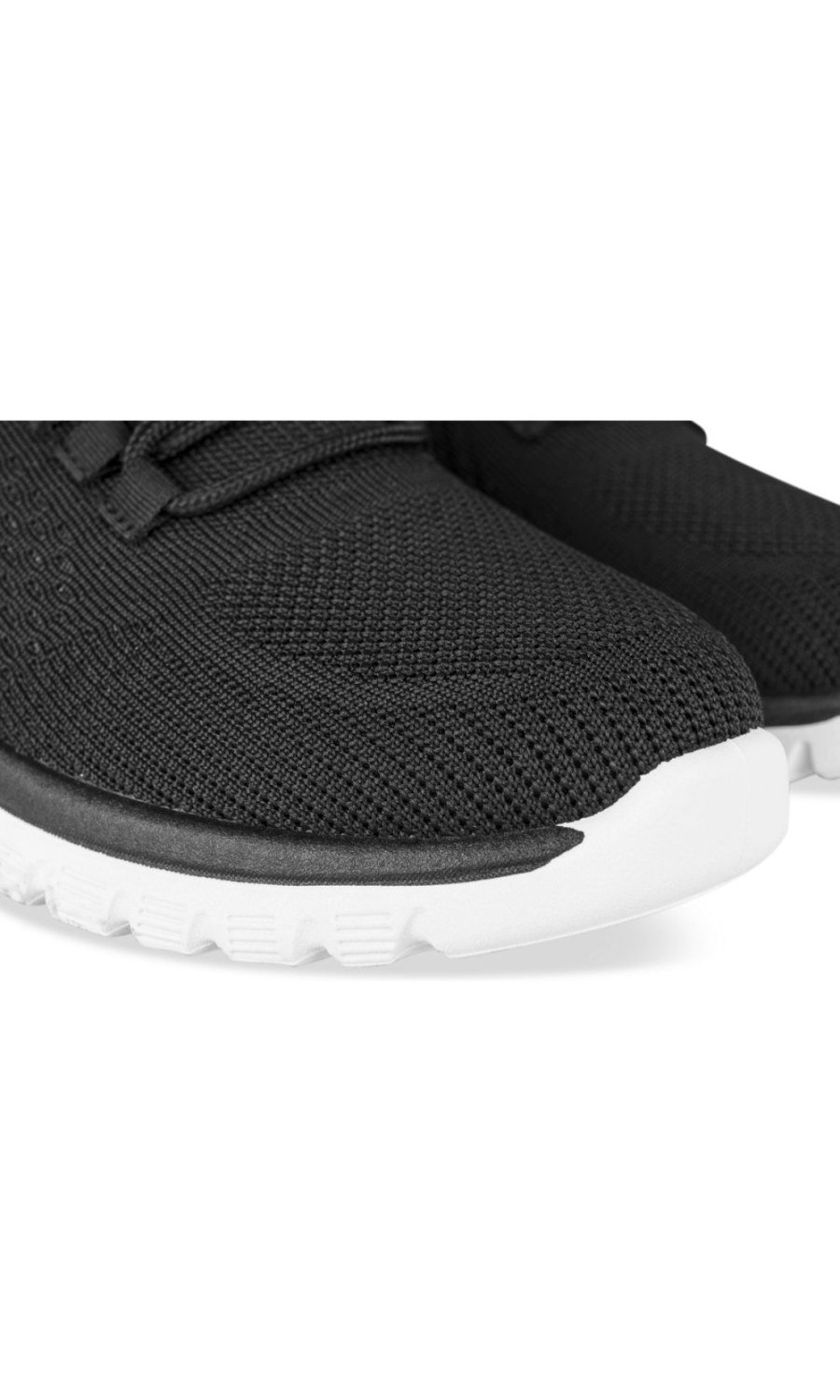 Black knit trainers with sock collar