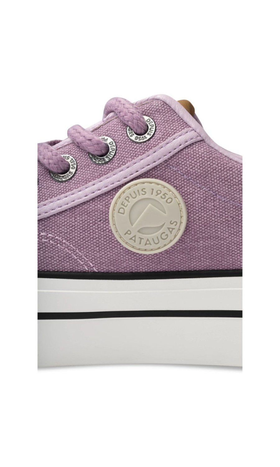 Baskets plateforme toile délavée mauve