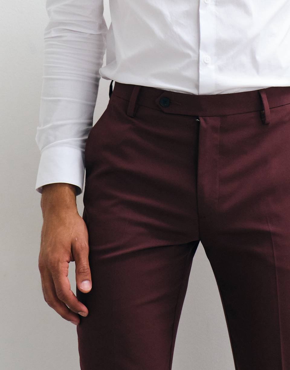 Pantalon de costume slim - Bordeaux