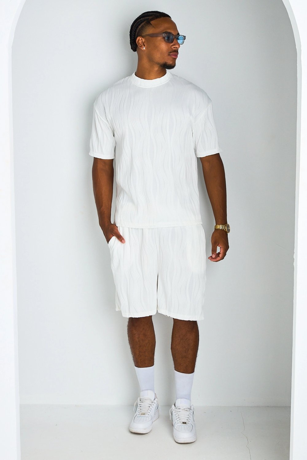 Ensemble t-shirt et short fluide blanc
