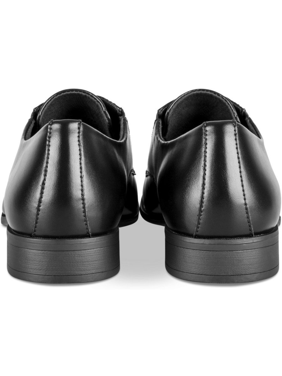 Black almond-toe derbies