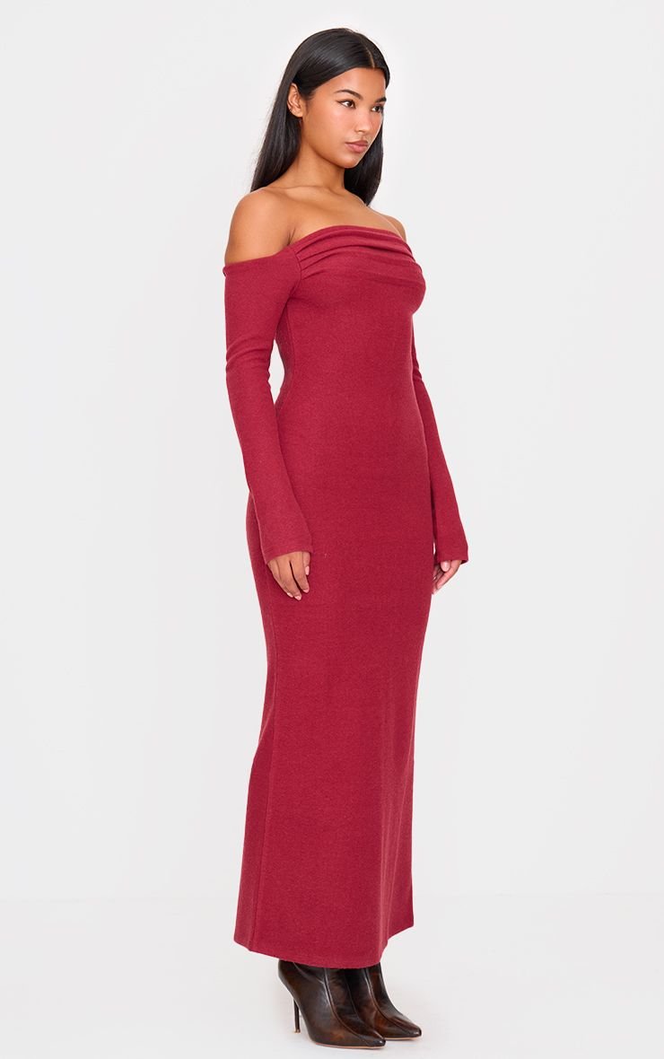 Robe maxi col bardot f côtes tkhan