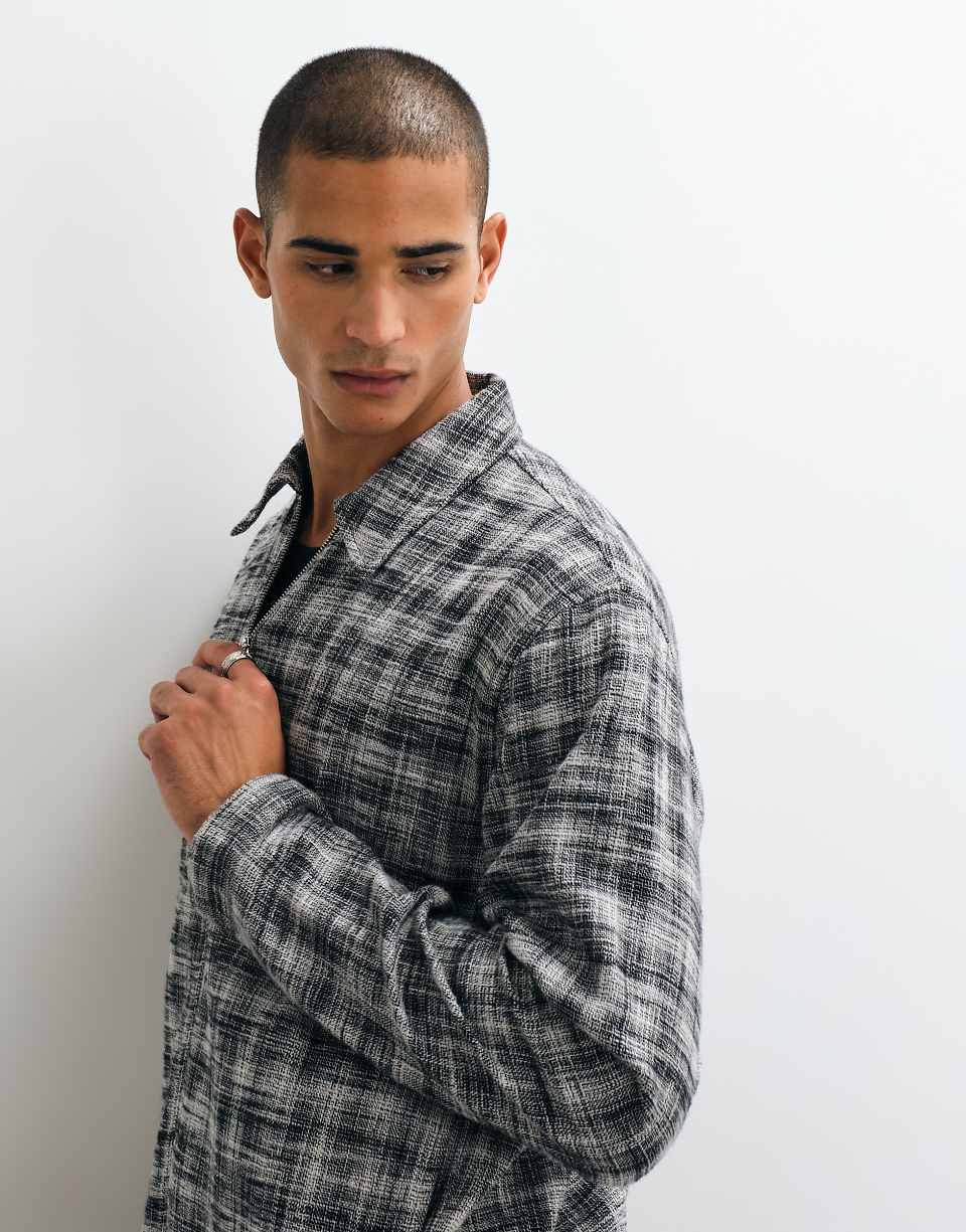 Surchemise b zip b lcarreaux slub k7la