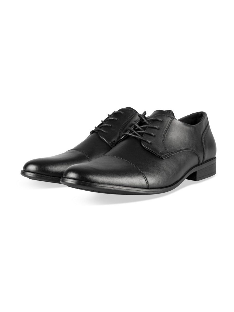 Black cap-toe derbies