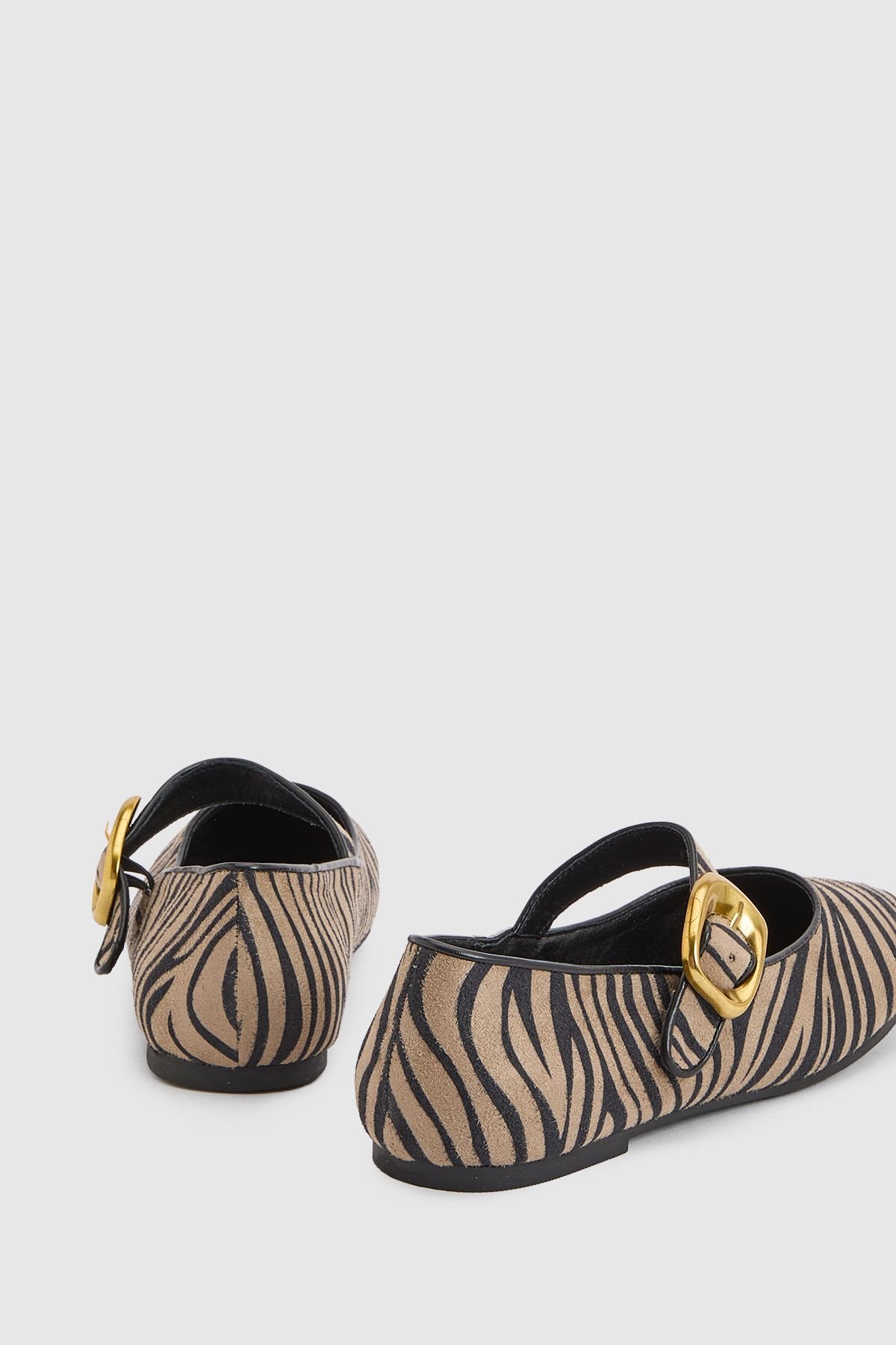 Ballerines Mary Jane b imprimé zèbre w boucle