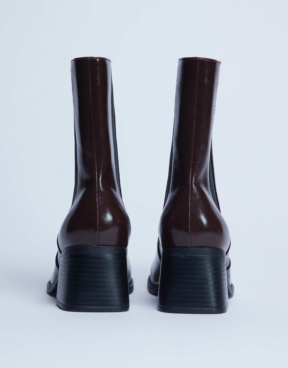 Bottines Chelsea b talon carré bordeaux