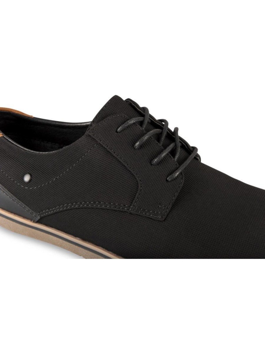 Black mixed-material casual derbies