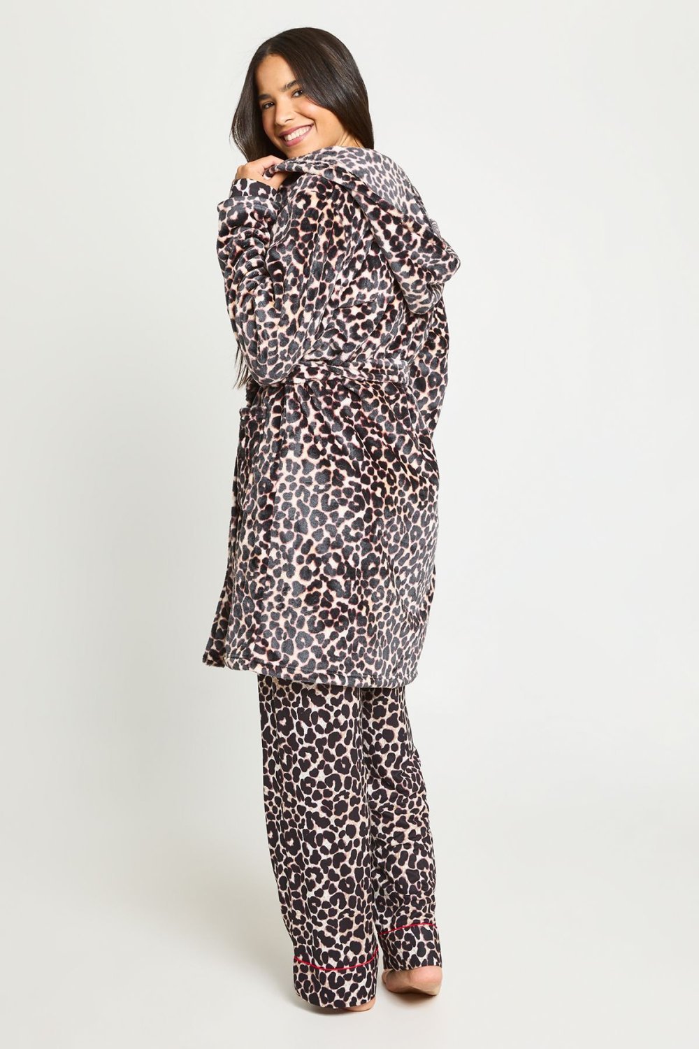 Robe de chambre courte léopard