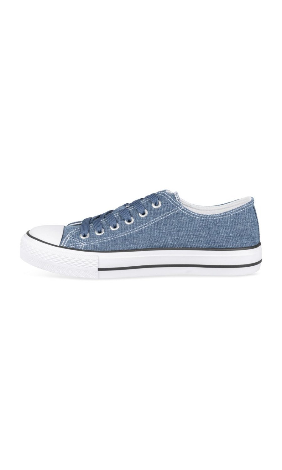 Denim-look canvas low-top sneakers