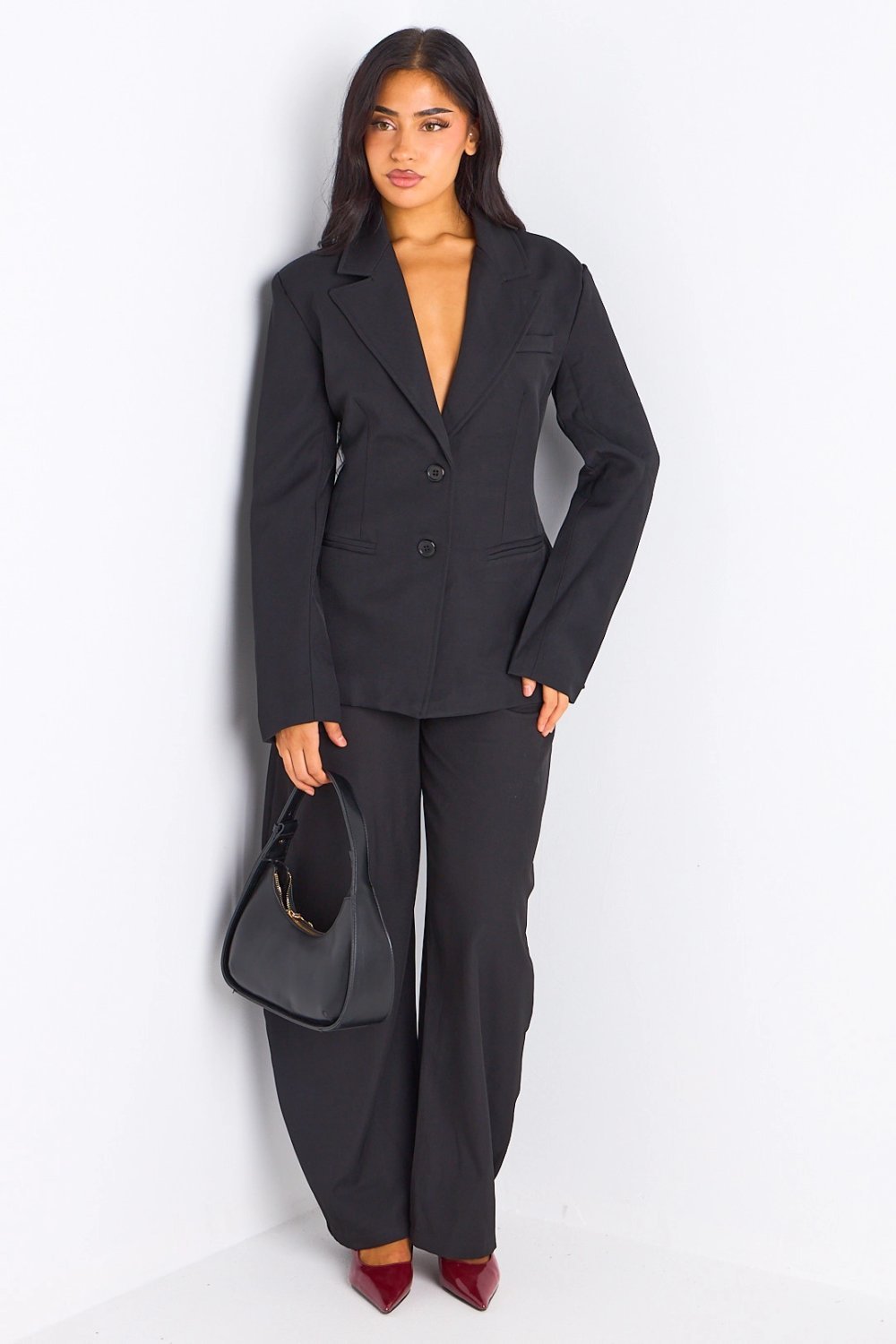 Tailleur blazer mzyer w pantalon droit k7el
