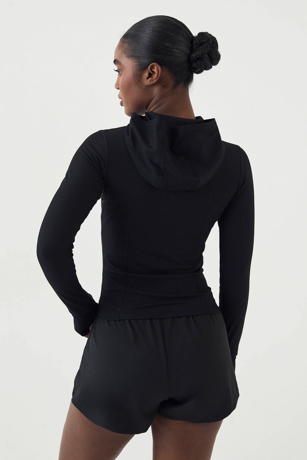Veste sport côtelée b fermeture w capuche
