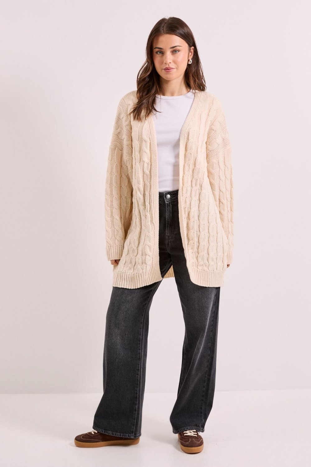 Cardigan twil m7loul torsadé, crème