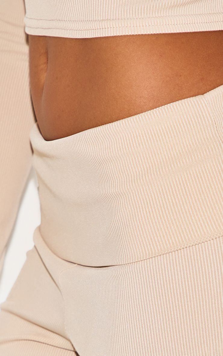 Pantalon pattes d'éph côtelé taille basse b revers