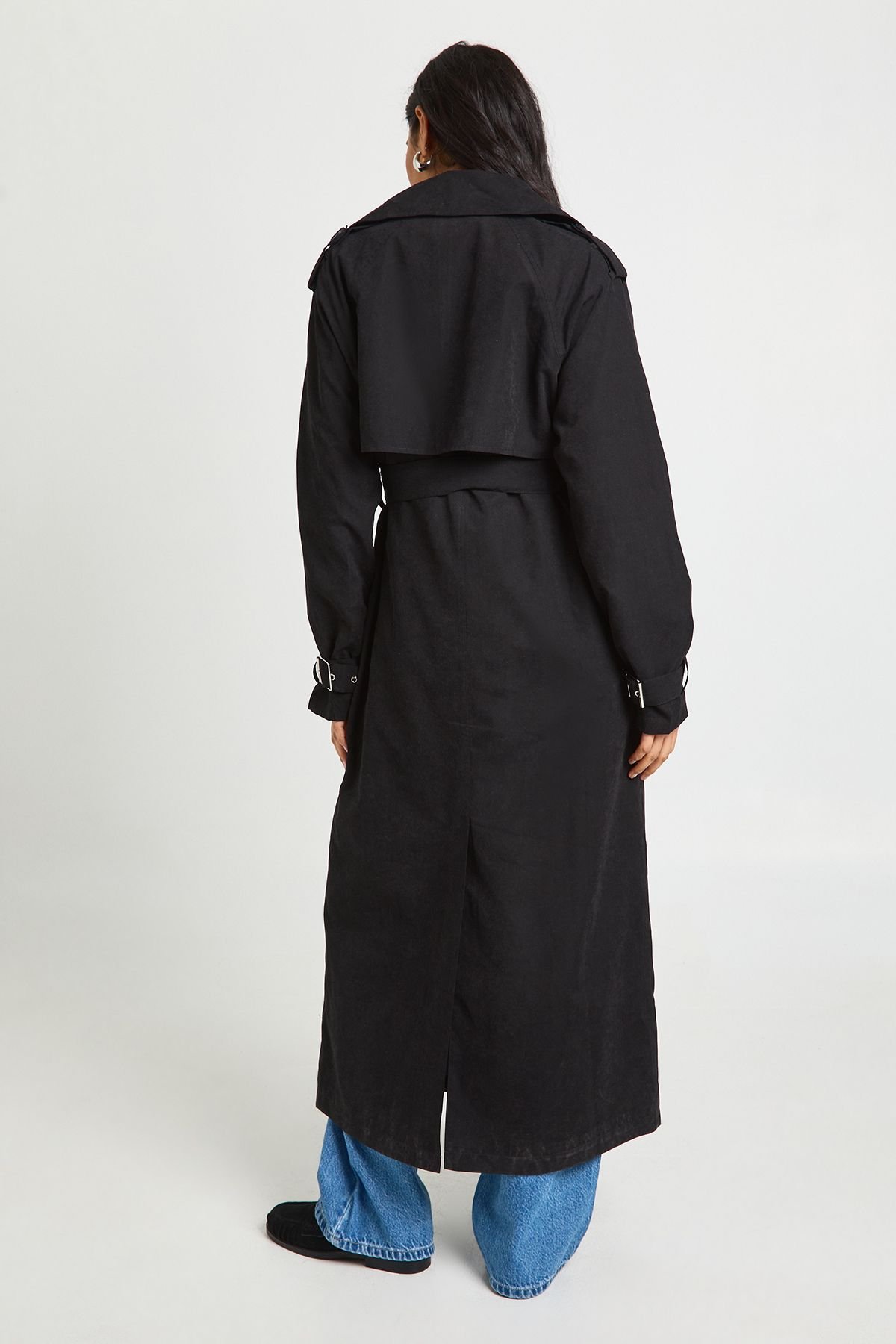 Trench twil oversize croisé b touché peau de pêche