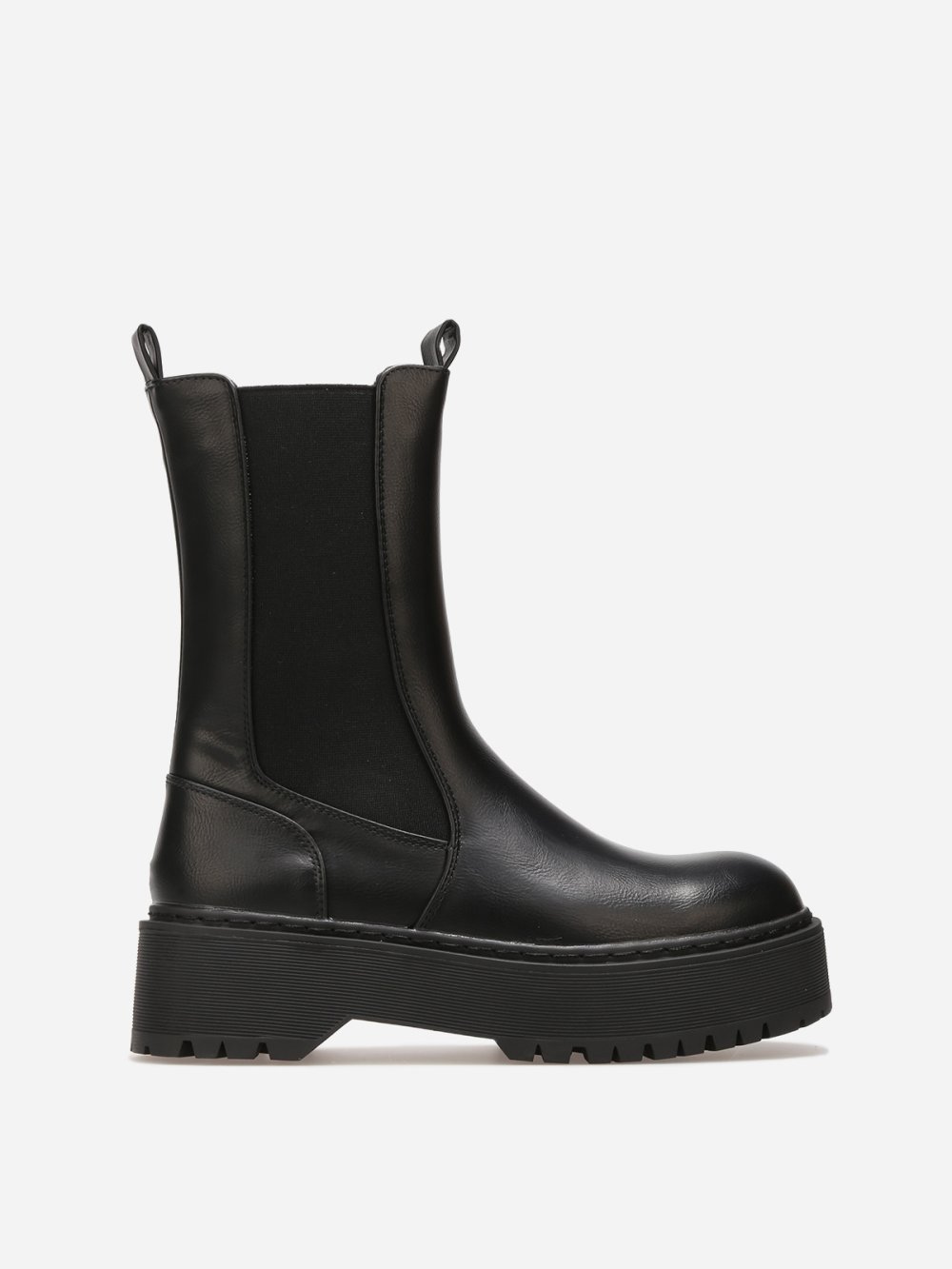 Bottines chelsea hautes à plateforme noires