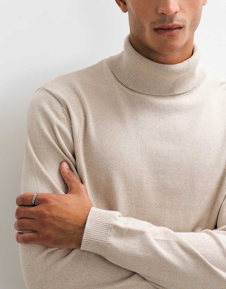 Essential Roll Neck Jumper - Beige