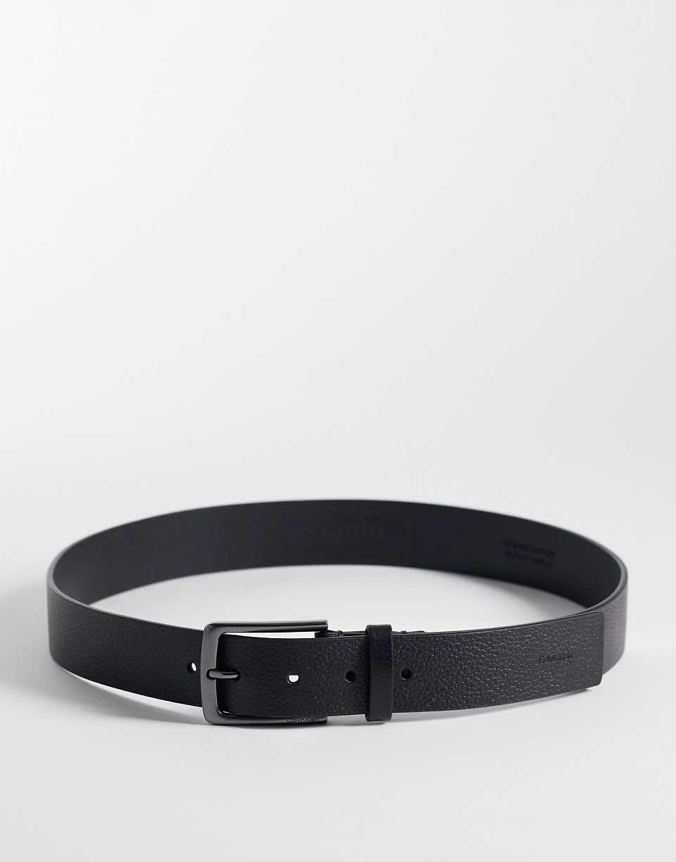 Ceinture à boucle grainée 35 mm noire