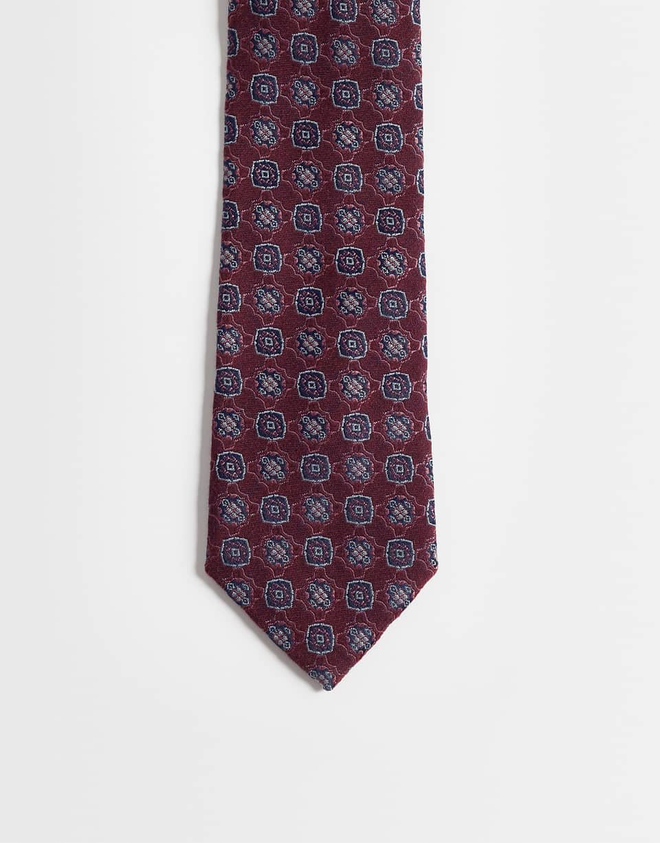Cravate à motif vintage marron