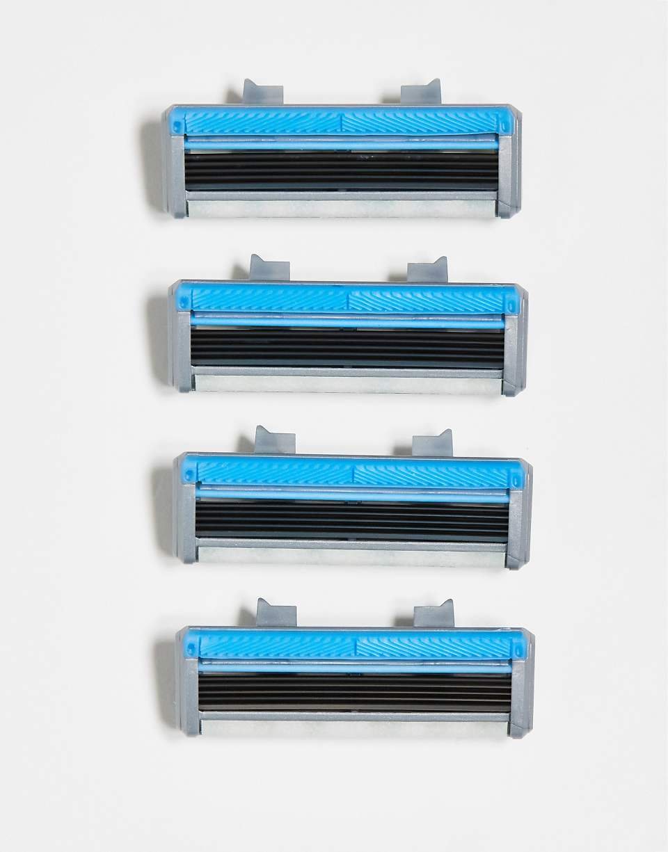 Lot de 4 lames de rasoir en acier pour peaux sensibles