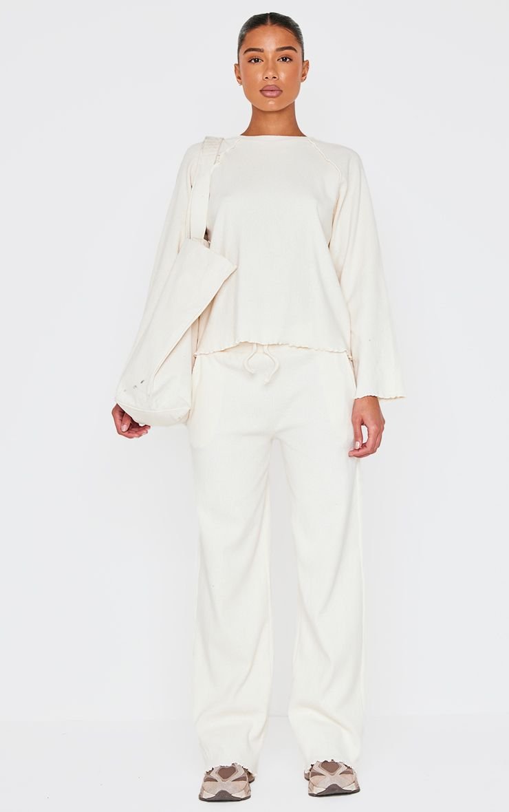 Pantalon large oversize b côtes
