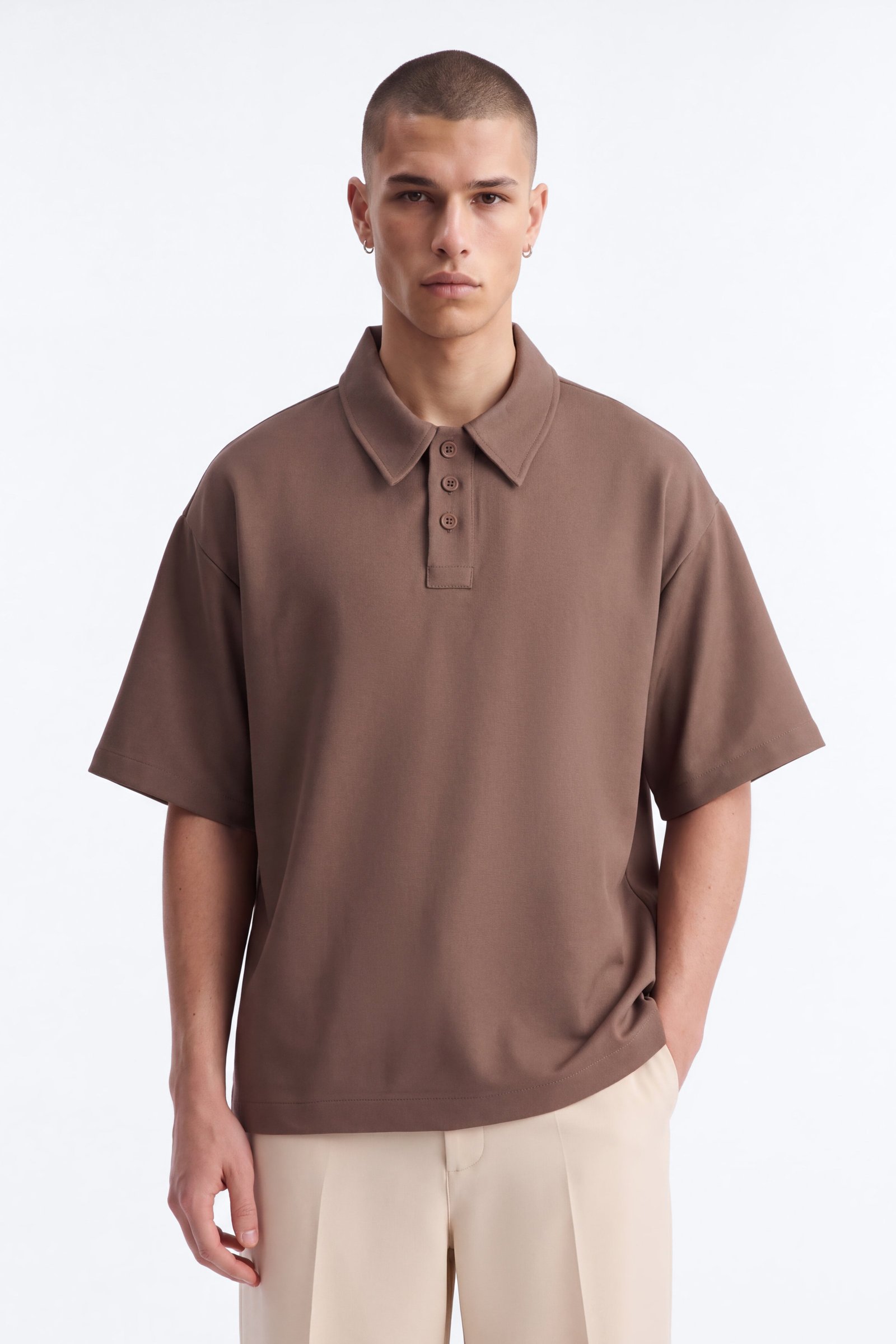 Evans Twill Oversized Polo