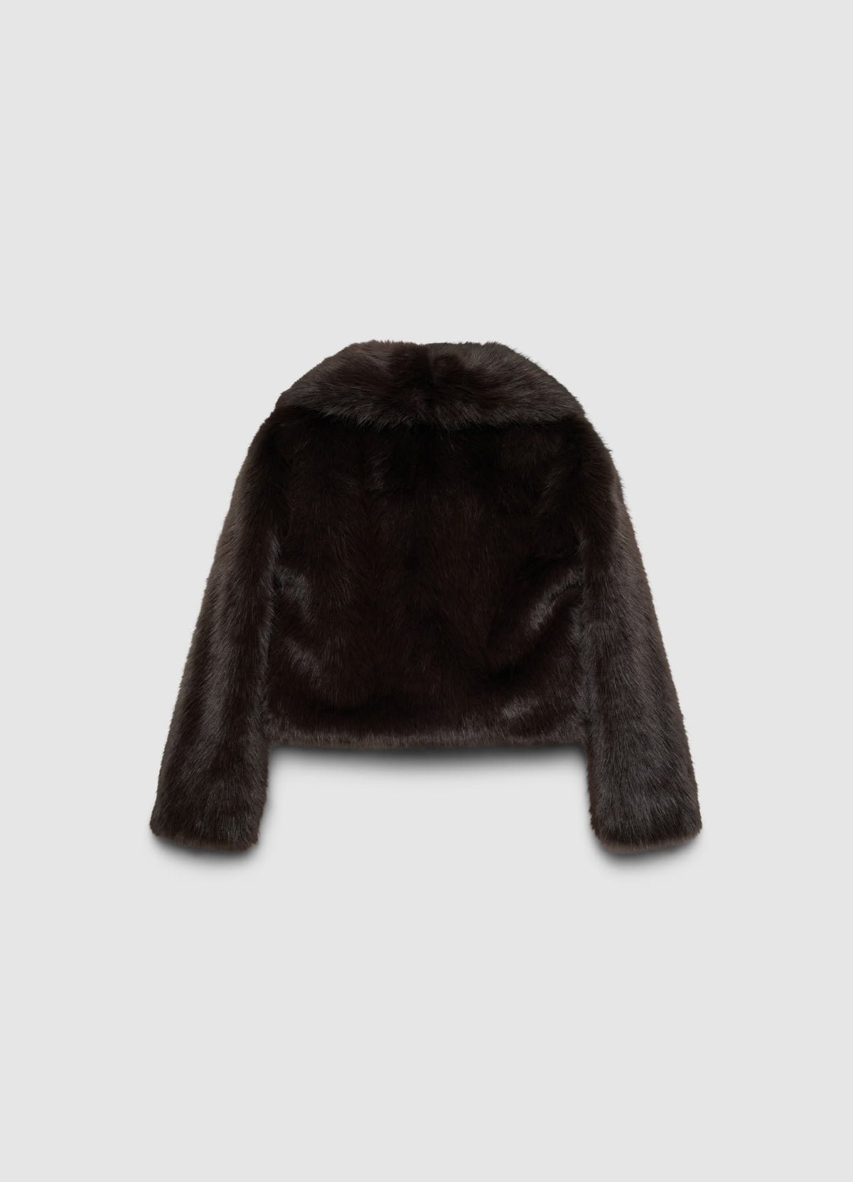 Cropped plush jacket with lapels