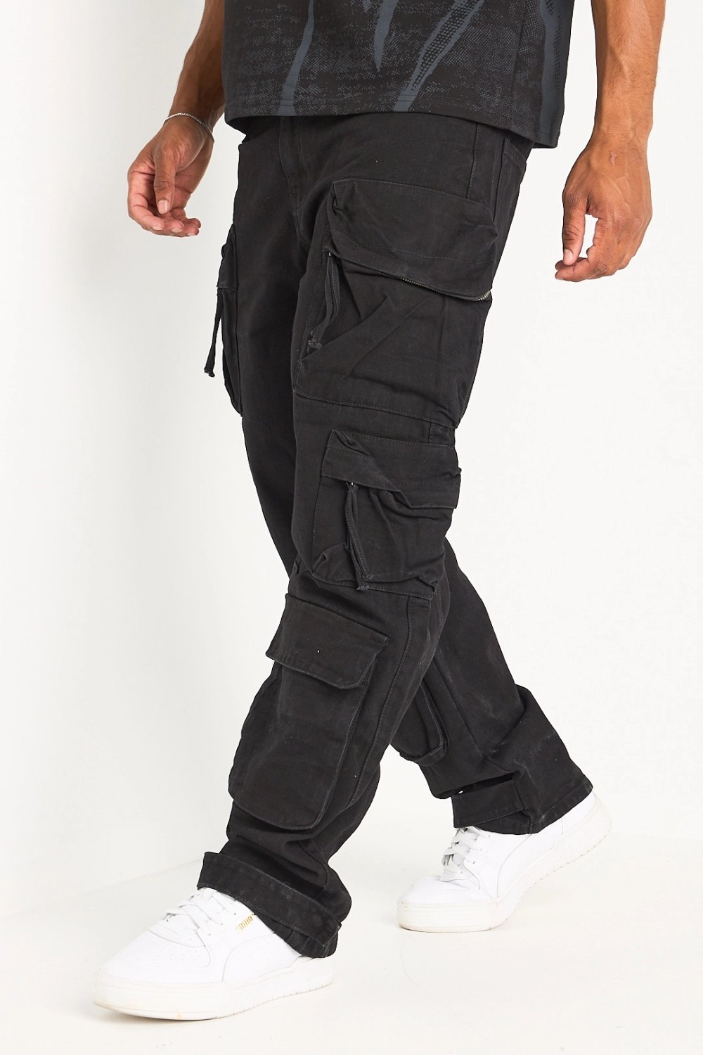 Pantalon cargo droit b bzaf d poches k7el
