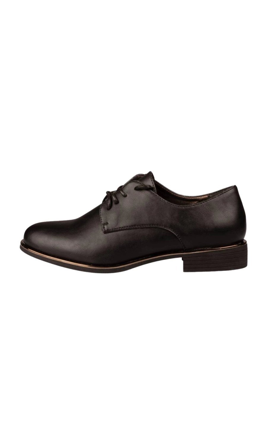 Dark brown derbies with metallic trim