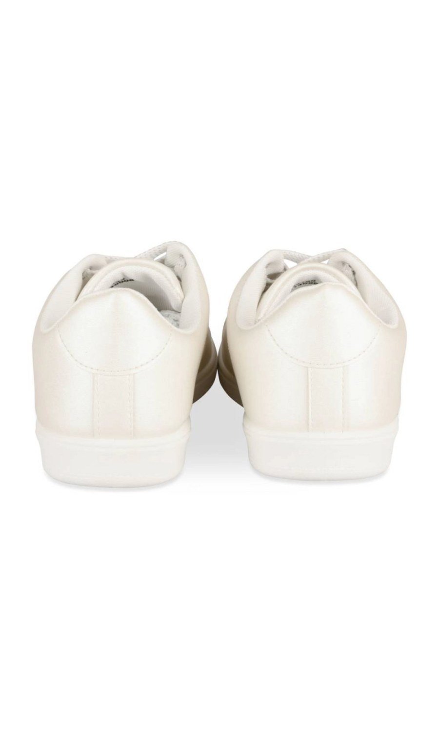 White pearlescent low-top sneakers