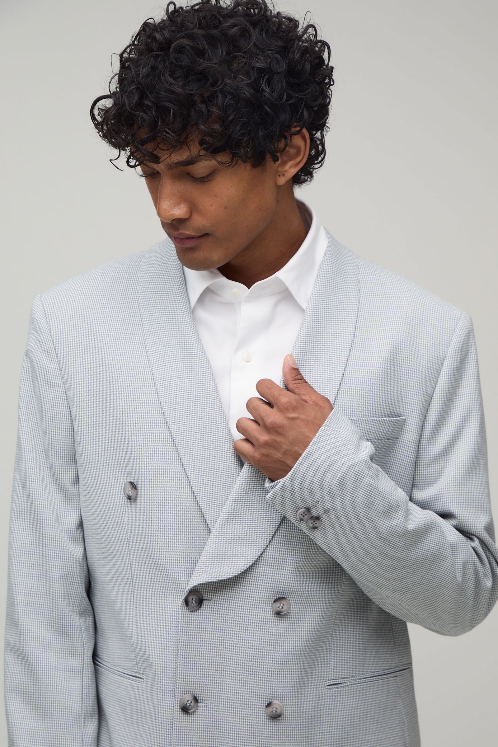 Dogtooth double-breasted blazer
