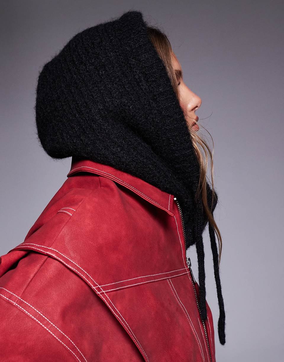 Cagoule en maille - Noir