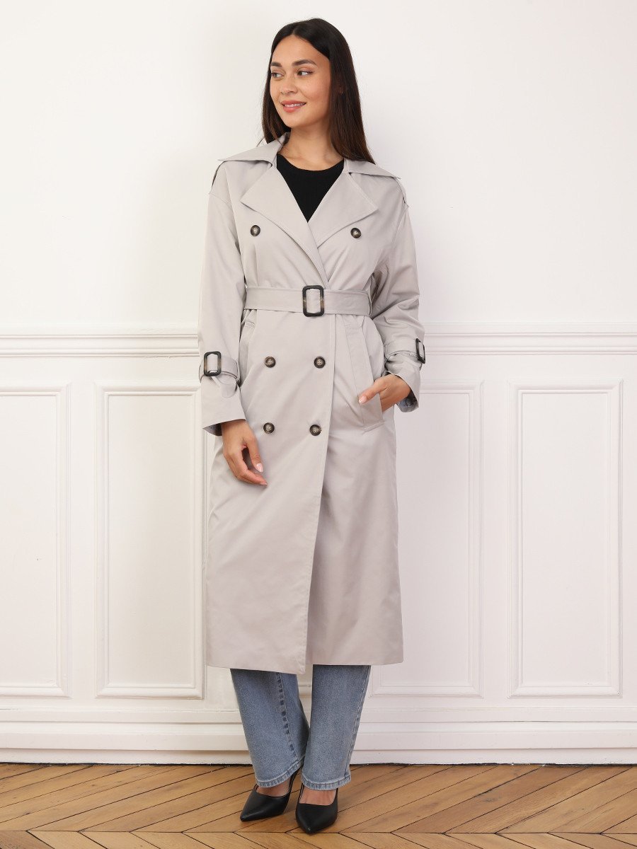 Trench mi-long croisé b ceinture rmadi fat7