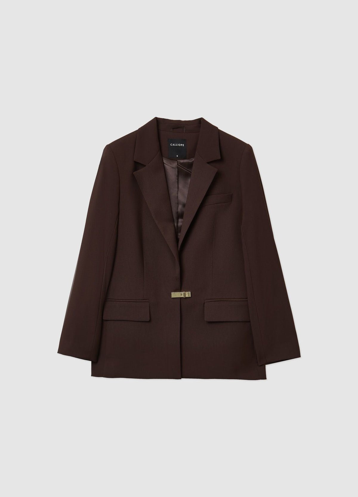Wrap blazer with buckle fastening
