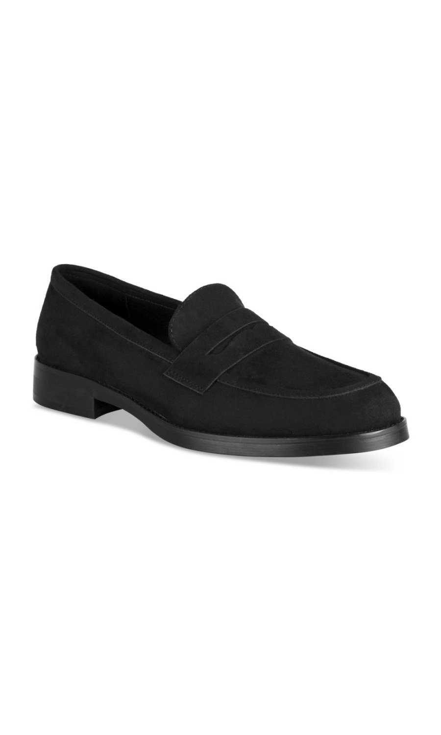 Black faux suede dress loafers