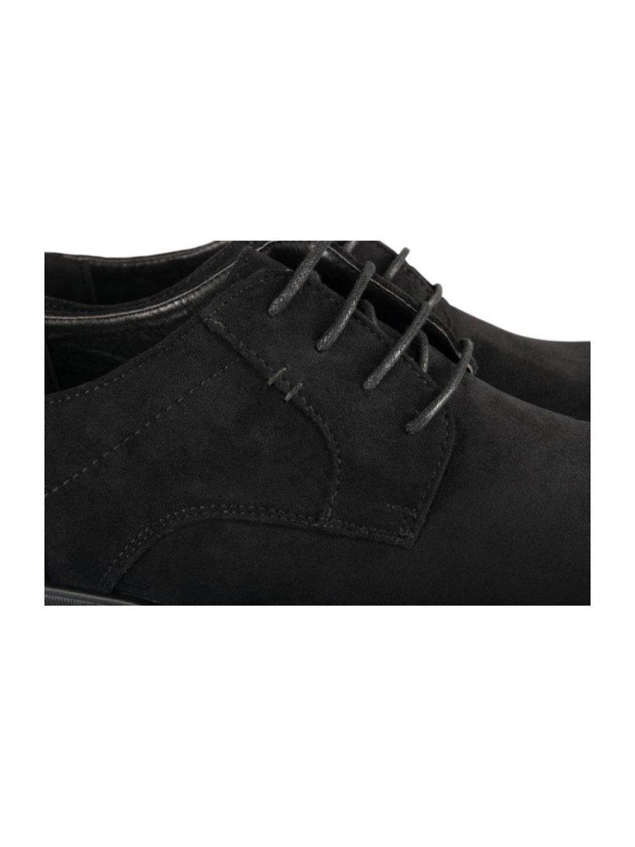 Black suede-effect derbies