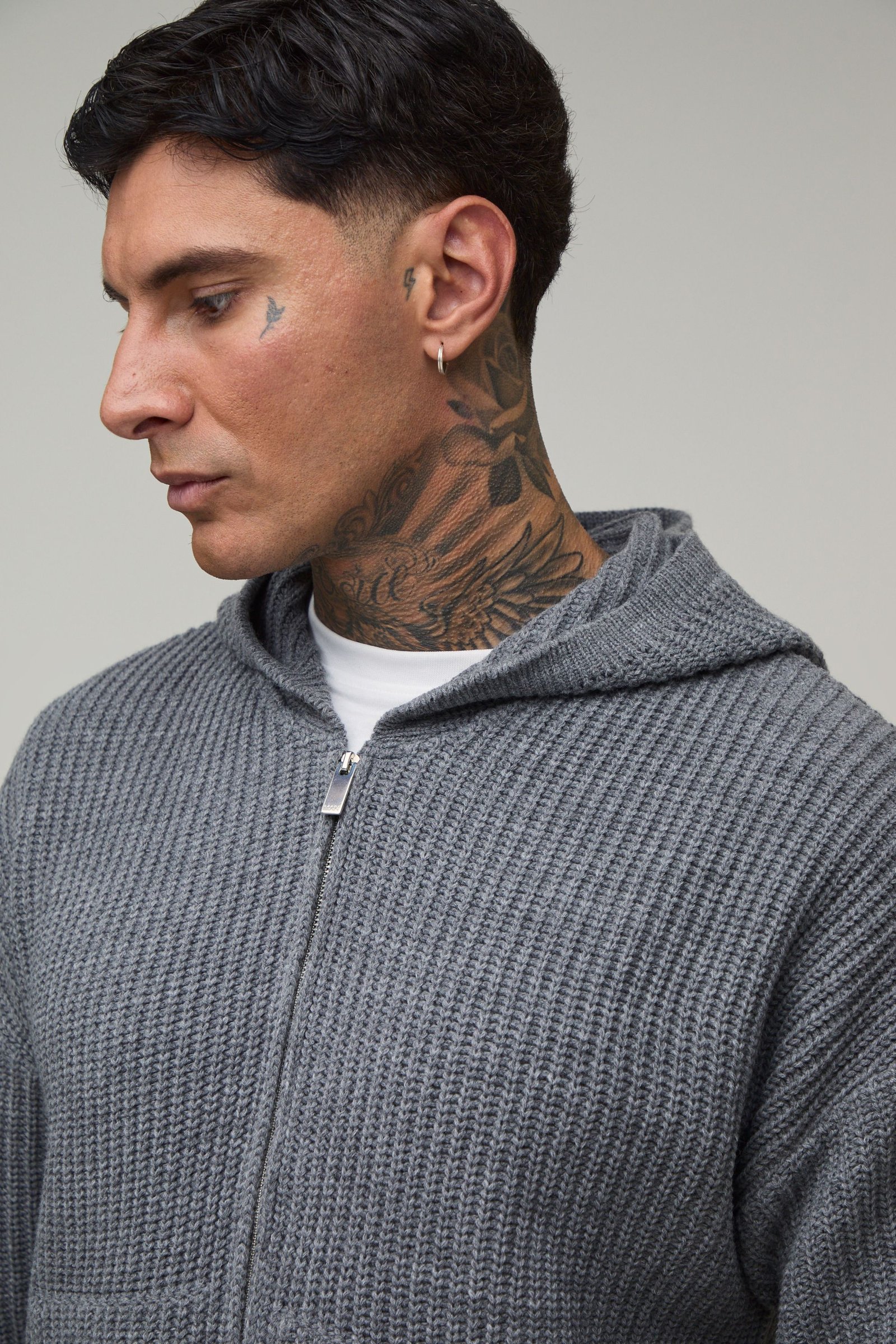 Sweat b capuche oversize triko côtelé - Tall