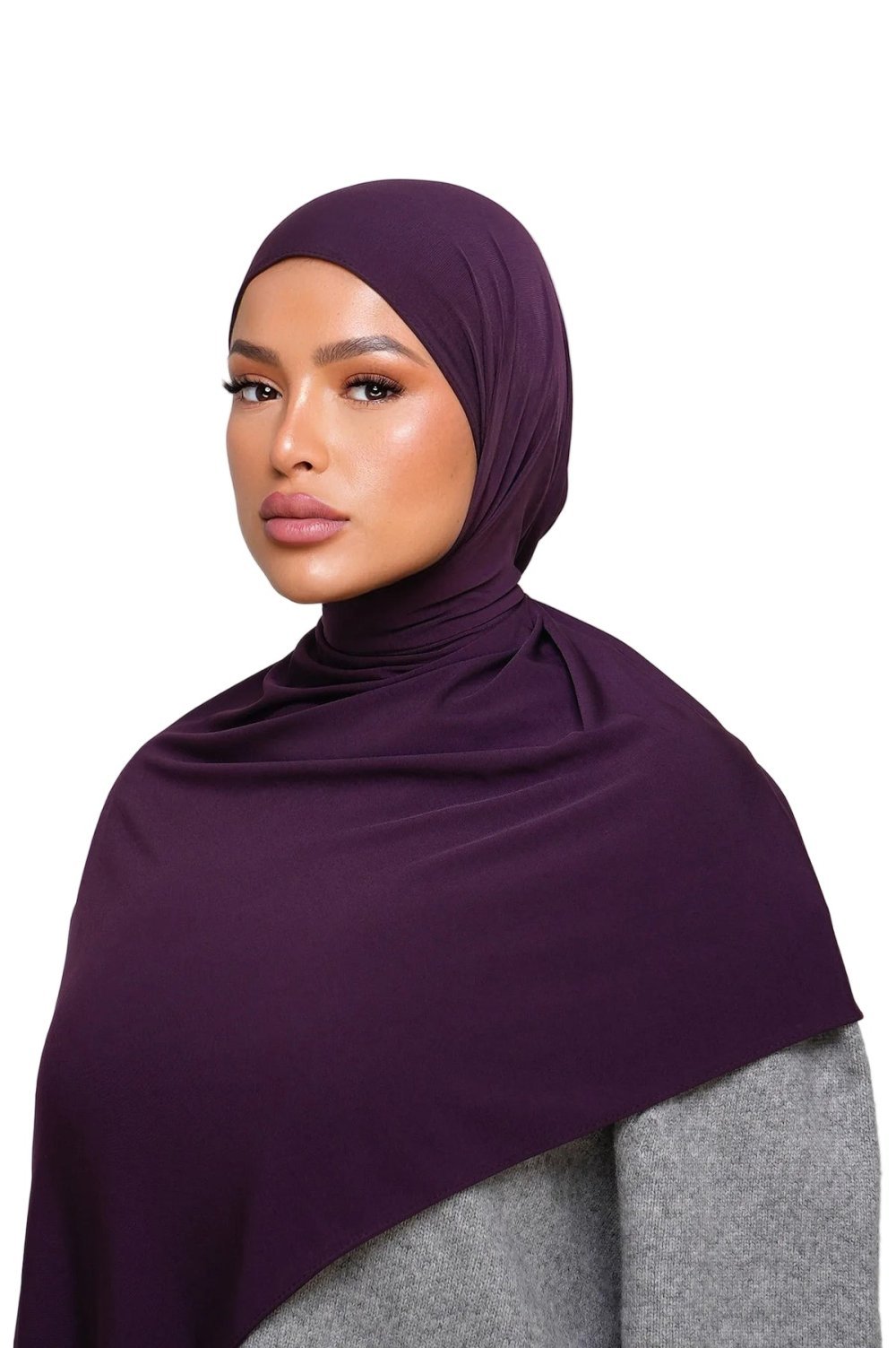 Premium jersey hijab - Plum