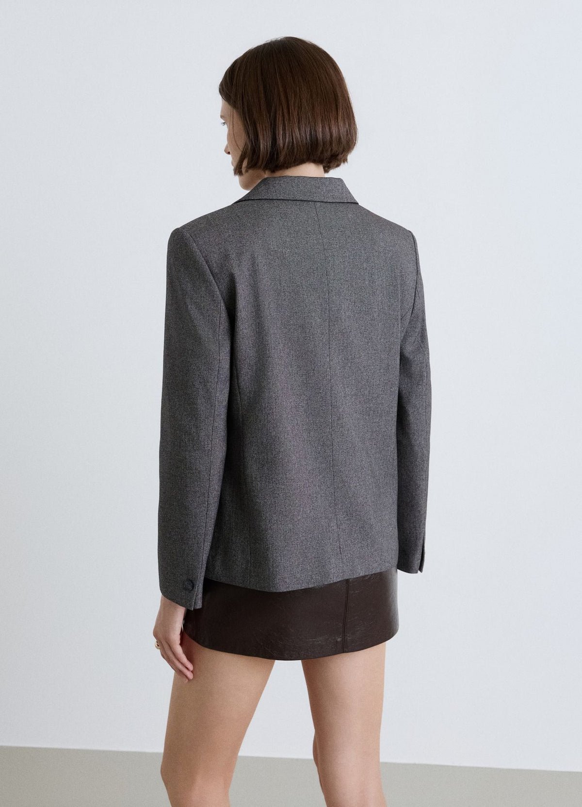 Boxy high-neck button jacket