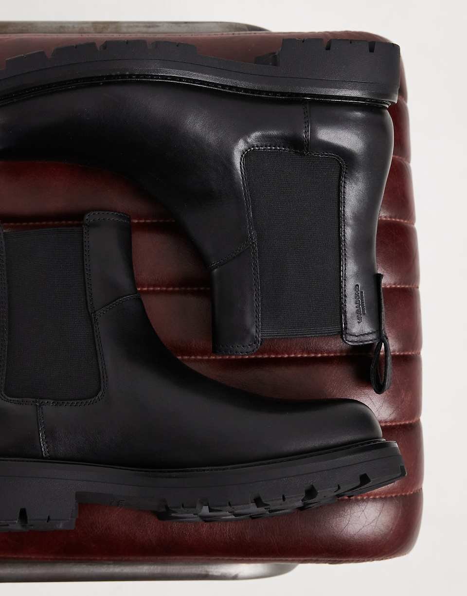 S Cameron bottines Chelsea chunky en cuir noires