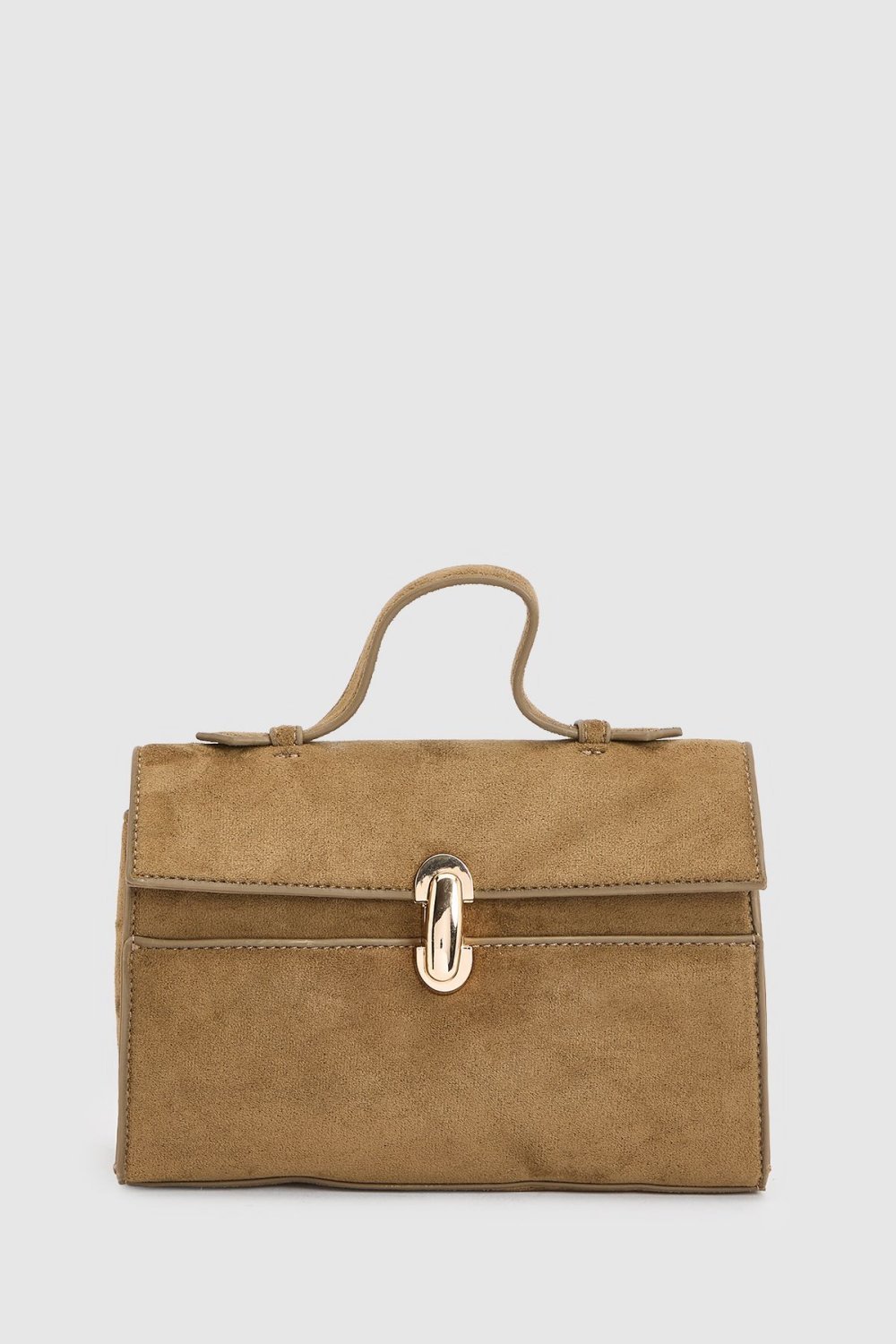 Grab bag with metal clasp