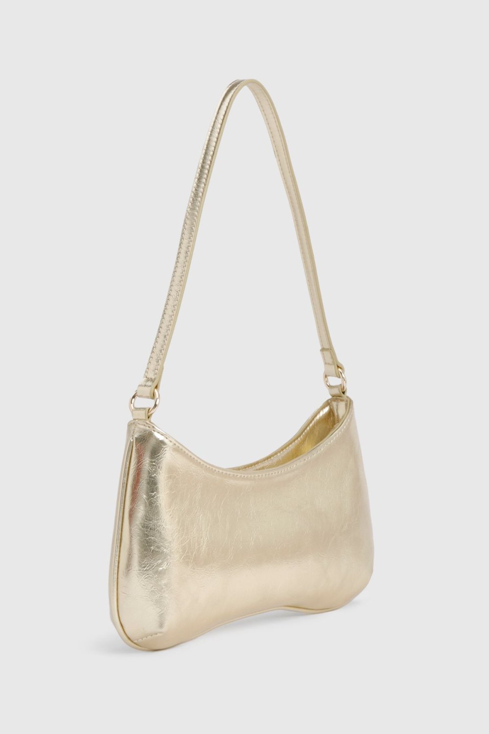 Sac porté épaule métallisé doré