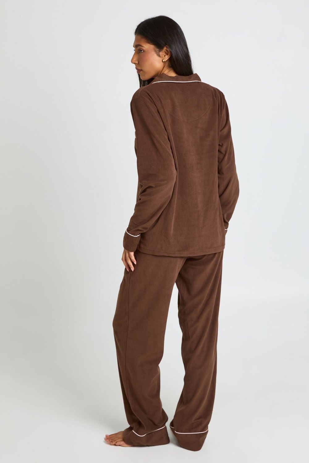 Fleece shirt and trouser pyjama set - Tall
