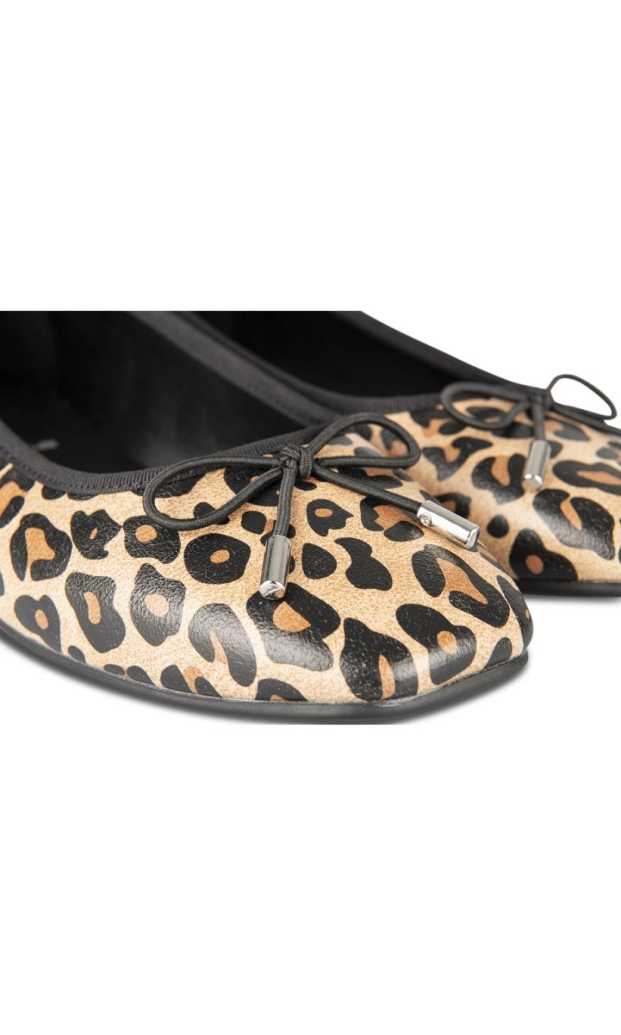 Leopard ballerinas with black piping