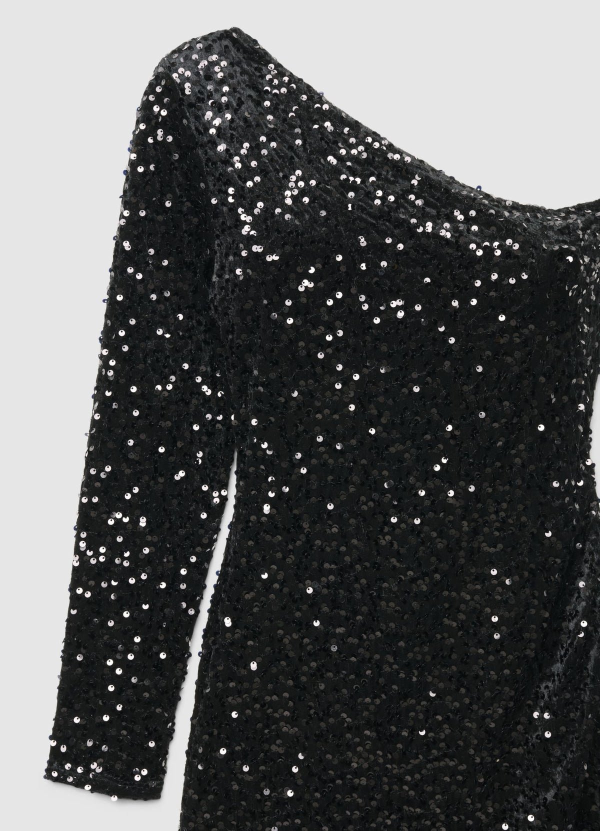 Robe courte asymétrique à paillettes