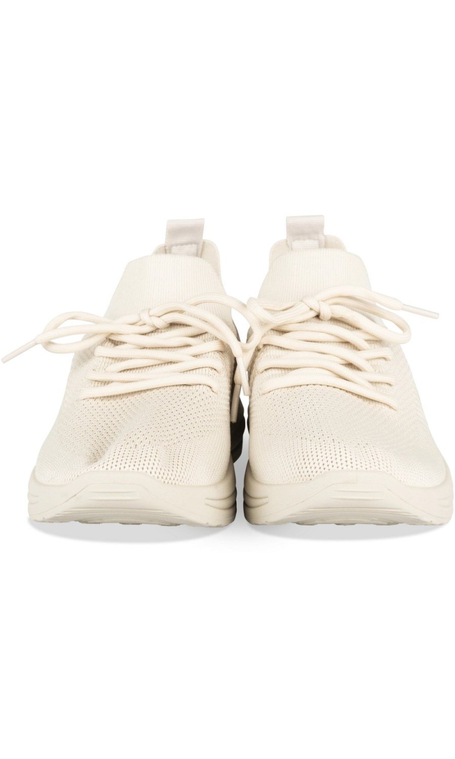 Beige knit air-bubble sneakers