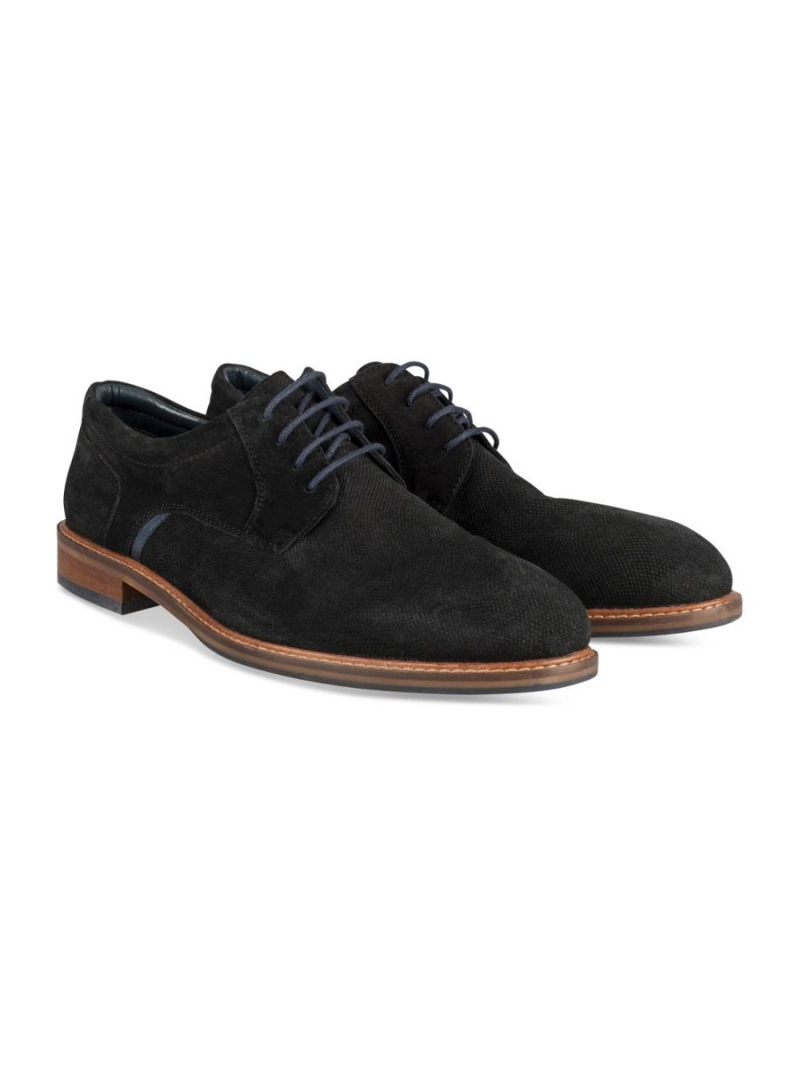 Derbies aspect suédine semelle camel noirs