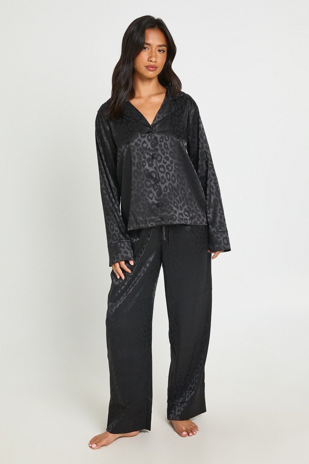Pyjama chemise w sarwal f satin jacquard - Petite