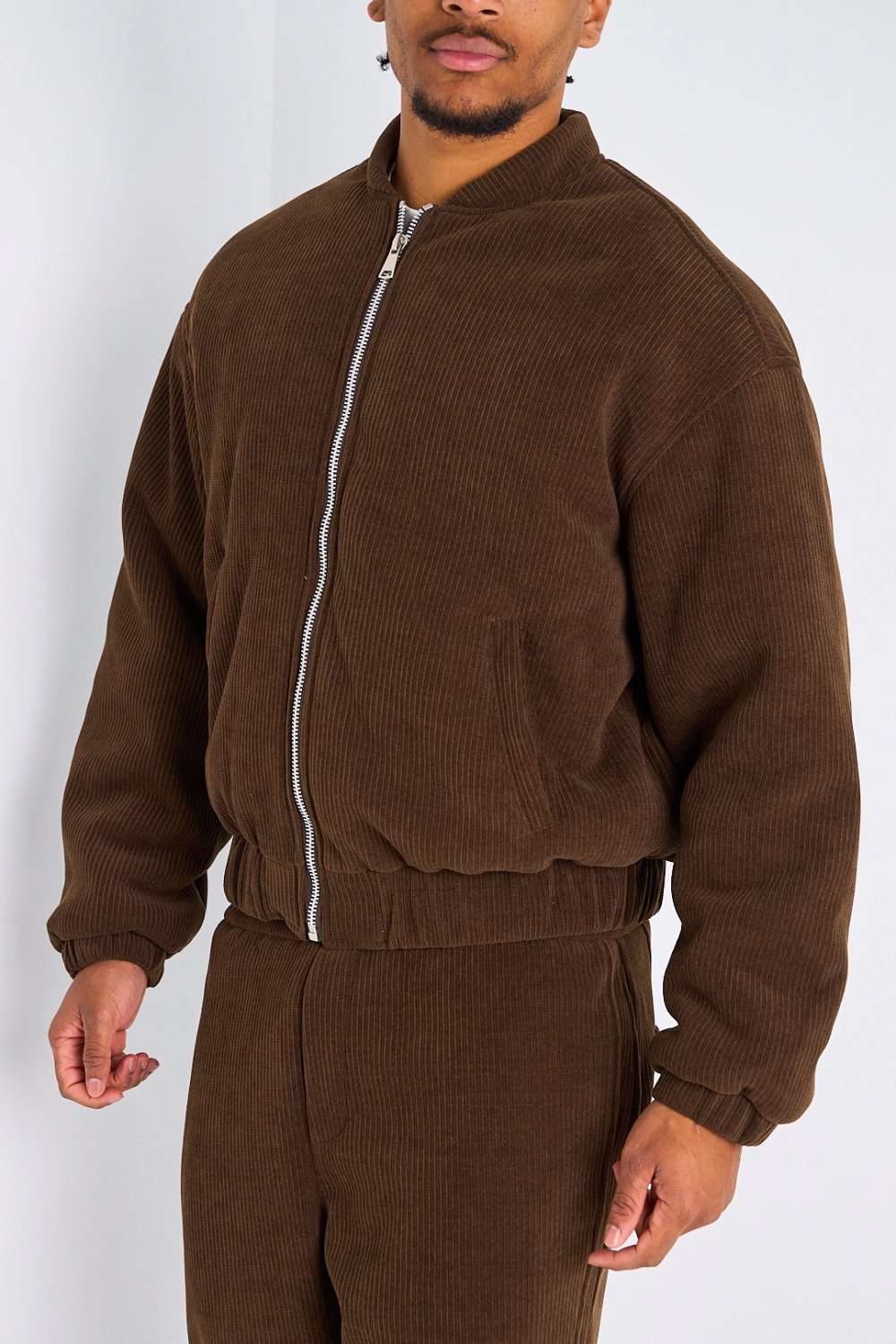 Brown corduroy jacket and trousers set