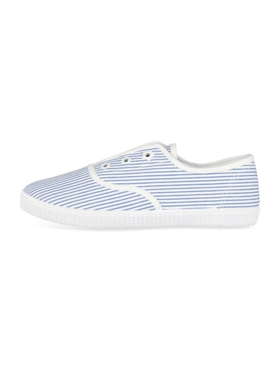 Tennis en toile rayée bleues