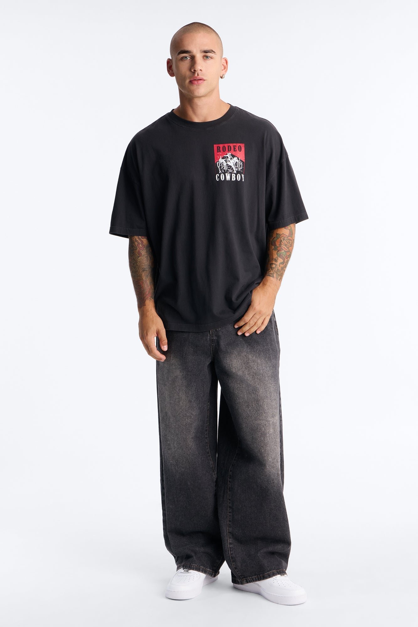 Jean baggy délavé foncé